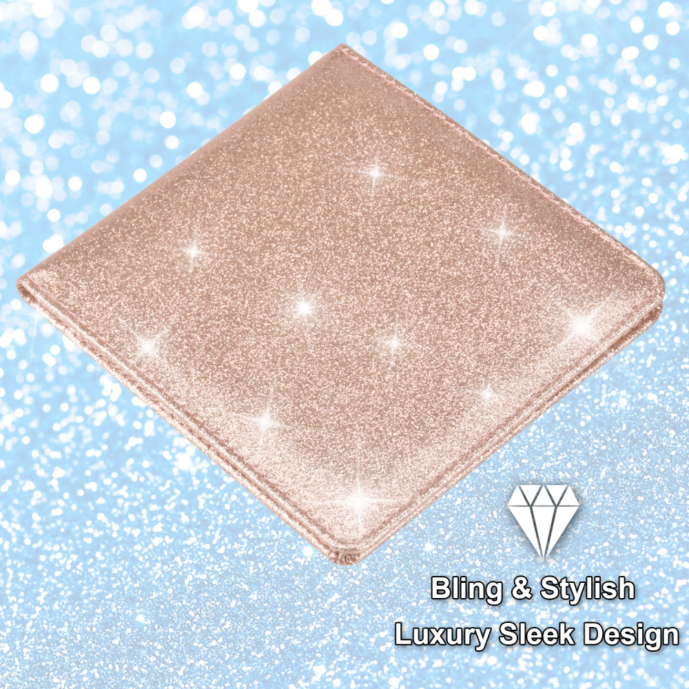 Vehicle Glove Box Car Organizer Men Women Wallet Accessories Case for Cards, Bling Rose Gold